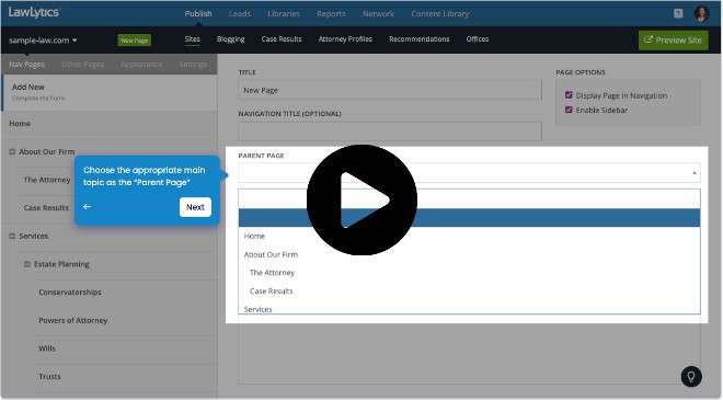 LawLytics Knowledge Base | How to Create Menu Sub-Topics
