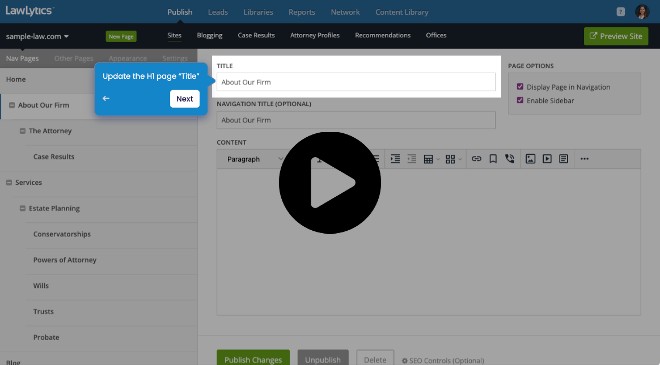 LawLytics Knowledge Base | How to Edit a Page Title